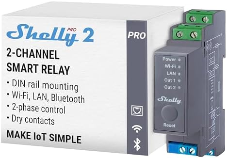 Shelly Home Relais Pro 2 WLAN & LAN Schaltaktor Max. 25A BT