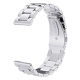 V-MORO Metal Strap Compatible with Galaxy Watch 46mm(2019) Band/Galaxy Watch 3 45mm Bands Men Silver Solid Stainless Steel Replacement for Samsung Galaxy Watch 46mm(2019)/Gear S3/Galaxy Watch3 45mm
