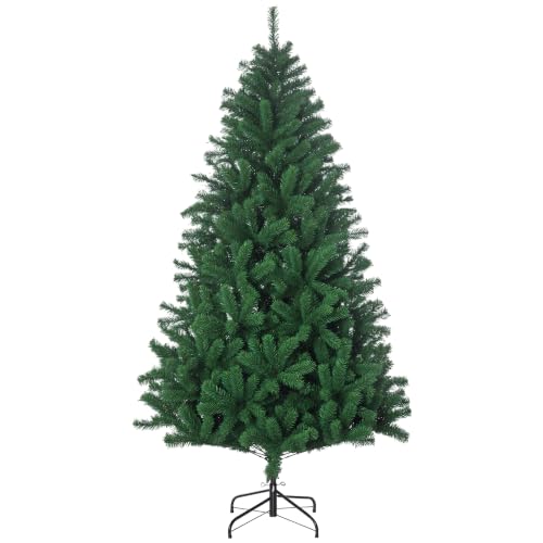 HOMCOM Árbol de Navidad 180cm Artificial Árbol de Pino 1000 Ramas Verde