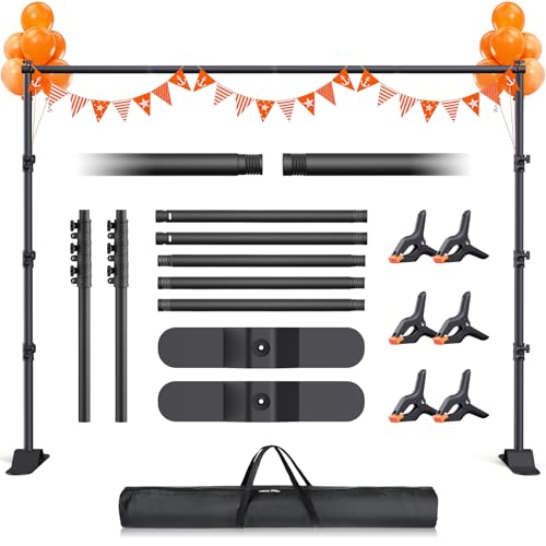 Backdrop Banner Stand 10x8ftAdjustable Heavy Duty Photo Backdrop StandStep and Repeat Background Stands for PartyPhotographyWedding