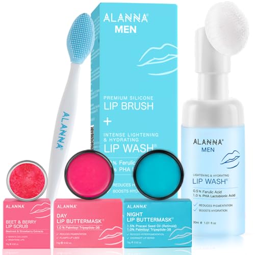 ALANNA Smoker Lips Treatment Kit for Men | Dark Lip Lightening & Brightening | Lip Care for Pigmentation, Dry & Chapped Lips | With 0.5% Ferulic Acid & 1% PHA Lactobionic Acid