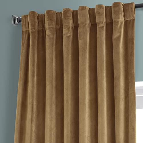 Image of HPD Half Price Drapes Signature Plush Velvet Blackout Curtains for Bedroom (1 Panel), 50W X 84L Hotel Black Out Curtains for Living Room, Thermal Insulated Blackout Curtains, Sweet and Spicy Rum
