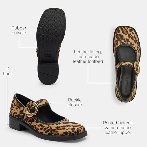Coach Women's Tea Rose Mary Jane in Leopard Print Flat3