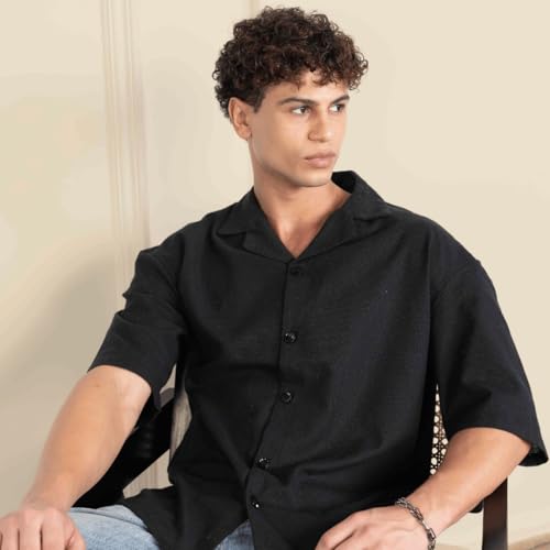 Image of Aatman Men's Half Sleeve | Casual | Box Fit | Cuban Collar Shirt