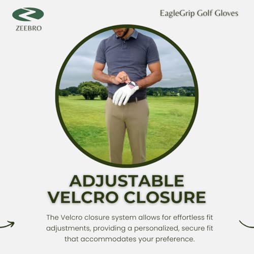 Zeebro Left Handed Golf Gloves Designed for Comfort, Achieve Your Best Performance on The Course EagleGrip (Large)