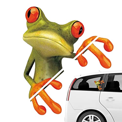 Autocollant amusant pour voiture - Étanche - 3D - Avec grenouille relaxante - Pour voiture - Décoration pour rétroviseur voiture Cypreason