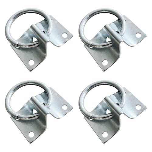 kowaku 4X Horse Tie Ring Accessory Steel Easy to Install, Horse Stable Tool Durability, Tie Ring on Plate Horse Barn Supplies