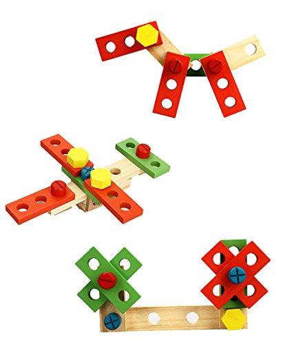 Lewo Wooden Tool Toys Pretend Play Toolbox Accessories Set Educational Construction Toys for Kids - Thumbnail 3