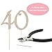 40 Cake Topper - Premium Rose Gold Metal - 40th Birthday or Anniversary Party Sparkly Rhinestone Decoration Makes a Great Centerpiece - Now Protected in a Box