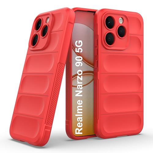 Image of Zapcase Back Case Cover for Realme Narzo 90 5G | Compatible for Realme Narzo 90 5G Back Cover | Liquid Silicon Magic Case for with Camera Protection | Red