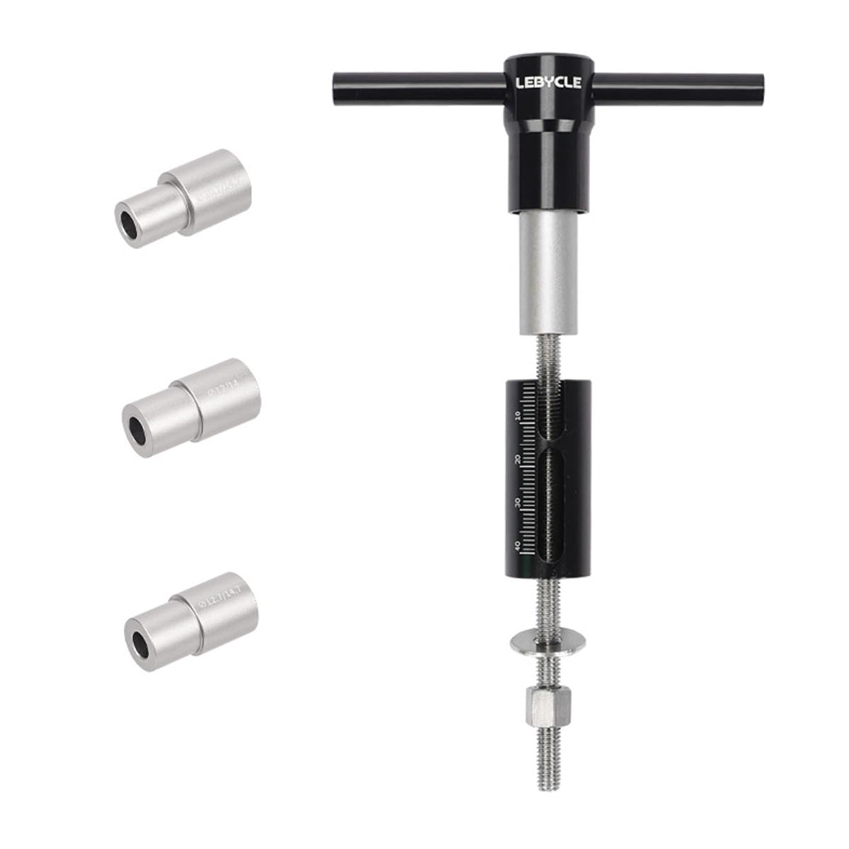 HOUSON DU Bushing Tool for Bicycle Shocks | 3 Adapters (10.7/12/12.7mm) | Made of Aluminum & Stainless Steel | Includes a Viewing Tray for Precise Installation