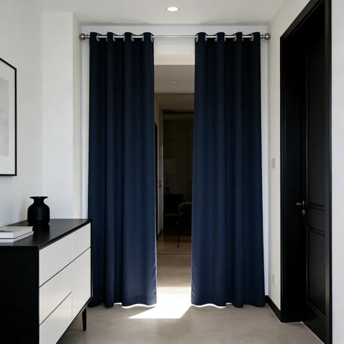 WUXXIANG Rideau Occultant 70 x 220 cm Doux, Thermique Isolant, Isolant Thermique, Anti Froid, Bloquer Lumiere, Anti UV Rideaux Occultants pour Coucher, Vitrage...
