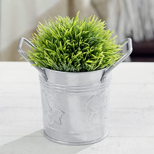 Wh Walford Home Décor - Galvanized Metal Flower Pot Planters With Handles – Rustic Small Metal Buckets - Vintage Style Country Wedding/Table Centerpiece Decorations, 4 Inch, Set Of 12 #TOP2