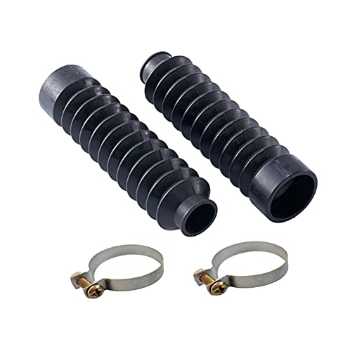 New Dafu Motorcycle 205×42 Mm Fork Covers Front + 2 Clamps,Rubber Gaiters Gators Shock Boots Compatible With Honda Kawasaki Cg125/Xf125 Dirt Bike Etc #TOP30