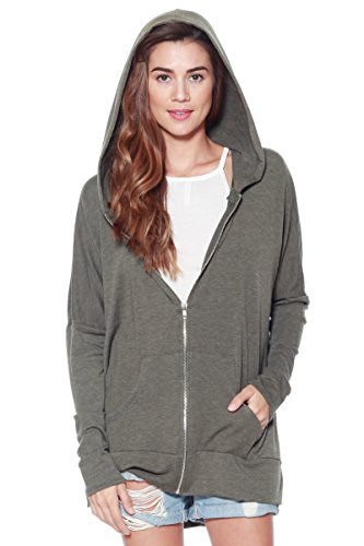 Alexander + David A+D Womens Light Oversized Zip Hoodie