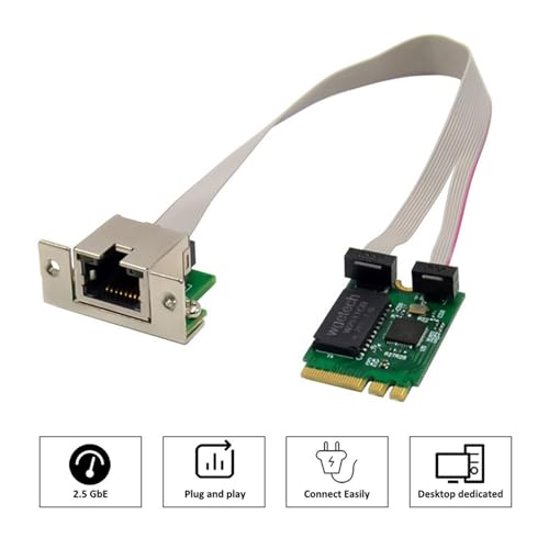 Tarjeta Ethernet M.2 A+E 2.5G RTL8125B Adaptador PCI Express de Redes Industriales Control Fácil Instalación miniatura 3