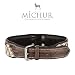MICHUR Halona Hundehalsband Leder, Lederhalsband Hund, Halsband, Leder, Indianer, Schwarz Braun, in verschiedenen Größen erhältlich