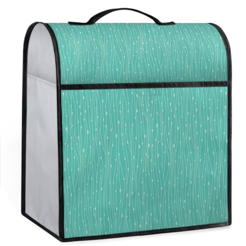 Teal Turquoise Abstract Stand Mixer Cover Compatible with 6-8 Quarts Mint Kitchen Aid Mixer Dust Proof Kitchen Mixer Cover with Top Handle and Pockets