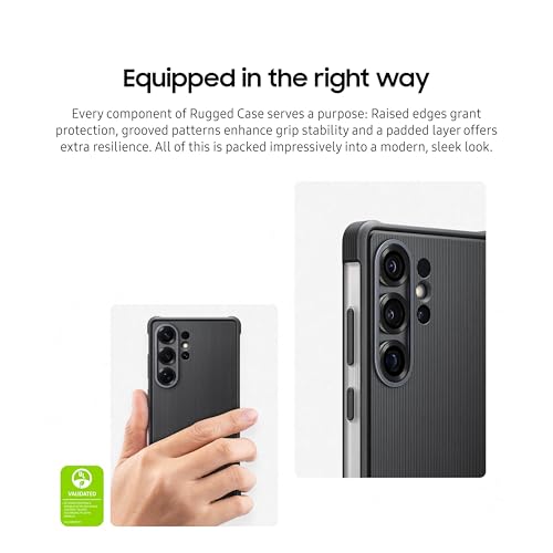 Image of Samsung Galaxy S25 Ultra Rugged Phone Case, Protective Cover, Durable Raised Edges, Shockproof, Enhanced Stability, Sleek and Modern Design, US Version, EF-RS938CBEGUS, Black