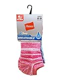 Hanes womens Lightweight Breathable Super No Show Socks, 6-pair Pack Casual Sock, Pink/Grey Accent Design, 5 9 US