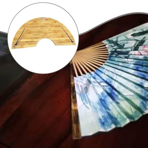 Soporte de bambú para pintar abanicos con placa acrílica regulable 8