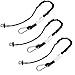 3-Pack Energy-absorbing Tool Lanyard Upgraded 15 lbs Maximun Working Capacity Single Alloy Steel Self-locking Carabiner with Shock Cord Stopper