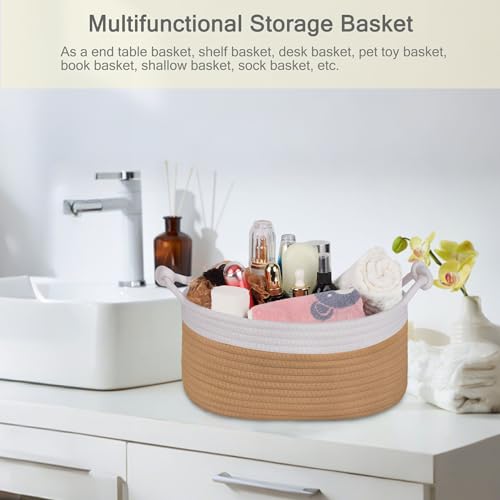 Image of Small Empty Gift Basket with Bag & Ribbons, White & Camel