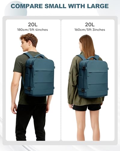 Image of coowoz Travel Backpack Carry On for Women Man Gym Backpack with Laptop Compartment Mochila de Viaje Teacher Personal Item Backpacks Airplane Accessories Must Haves Peacock Blue,20L