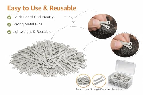 Image of 240pc Curling Pins for Sikh Men | Flexible Grooming & Shaping Tool | Metal Styling Clips for Beard Curling, Setting & Daily Care