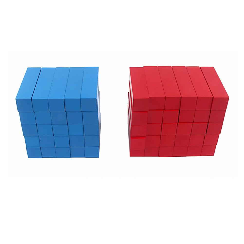 Barras Numéricas Montessori Rojas y Azules Juguete de Matemáticas Barras de Descomposición de Números Juguete Sensorial de Matemáticas de Madera Ayuda Didáctica