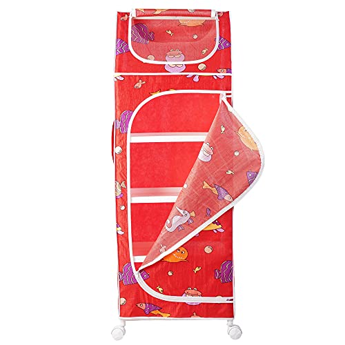 Image of Little One's | 5 Plastic Shelves Baby Wardrobe /Toy Organizer | Aquatic Red | TB5 /FR