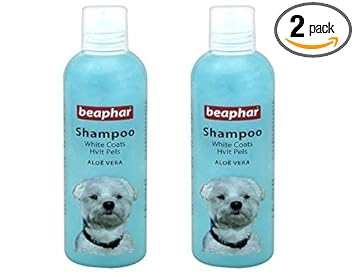 Petcrux Beaphar Dog Shampoo Aloe Vera Enriched for White Coat Pets, 250 ml (Pack of 2-Total 500 ml)