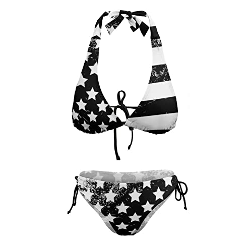 Image of Women's Bikini Swimsuits American Flag Bathing Suits for Women Two Piece Bikini