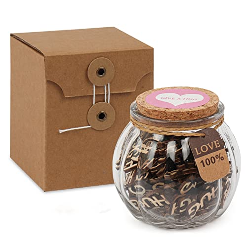 Give a Hug in a Bottle - Jar of Hugs - Birthday,Thanksgiving Day,Christmas Day,Holiday,Anniversaries,Valentines Day, Encouragement Gift.