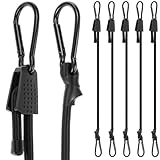 QWORK® Lot de 6 Extenseurs Réglables avec Mousqueton, 52 cm, Tendeurs Élastiques en Pol...