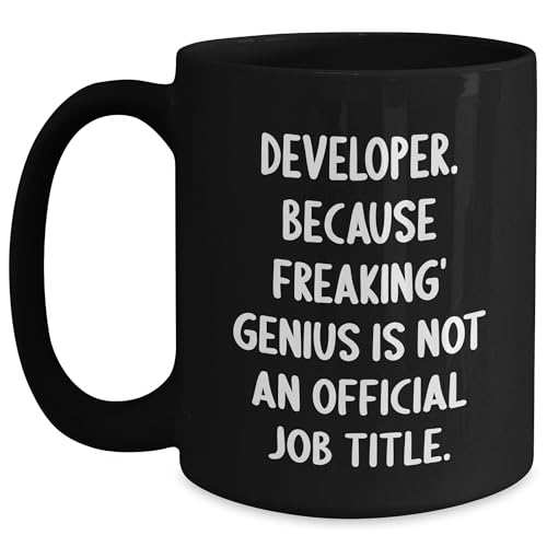Developer's Delight, A Funny Quote, Black Coffee Mug, Ideal Gift for Christmas, Gifts from Friends and Family, For Developer