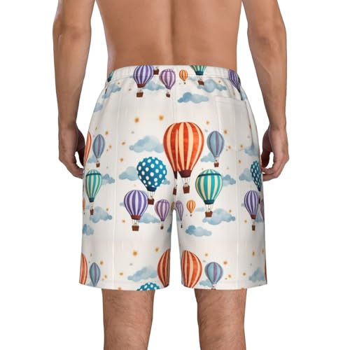 Hot Air Balloon Print Stylish Beach Shorts Swim Trunks Lightweight Breathable Summer Outdoor Activities3