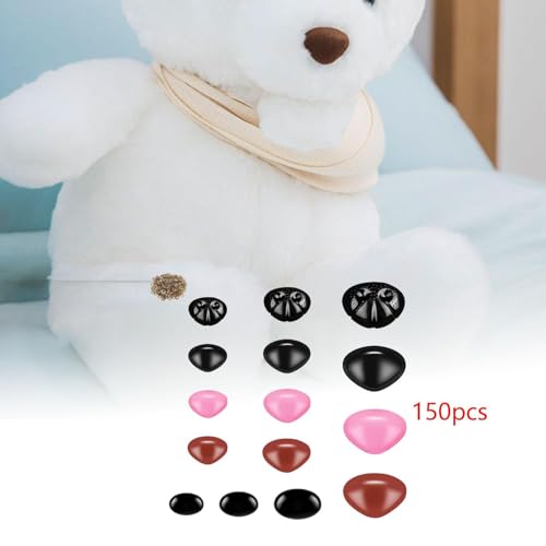 Generic 150Pcs Narizes seguros para animais de crochê Narizes de boneca com arruelas para projetos d