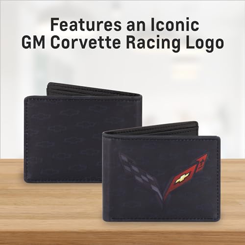 Image of Concept One GM Chevrolet Wallet, Slim Bifold Wallet with Decorative Tin Case for Men and Women, Multicolor
