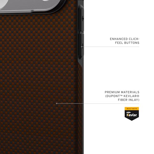 Image of Urban Armor Gear UAG Fibr Armr Magnetic Compatible, Kevlar Fiber Military Grade Protective Case /Cover Designed for iPhone 17 Pro Max (2025) - Orange /Charcoal