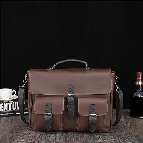 Leather Briefcase for Women Men's Casual Shoulder Crossbody Bags Large Capacity Business Commuting Messenger Bag Men Briefcases3