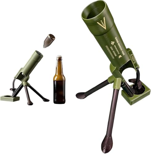2026 Neu Mörser Flaschenöffner Bier Bierflaschen Bieröffner Mörser Öffner 51mm Beer Bottle Mortar Bierflaschenöffner Schwerlast Taktischer Kappenwerfer Witziger für Bars Schreibtische Regale (B)