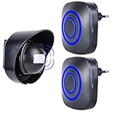 Türklingel mit Bewegungsmelder: Durchgangsalarm mit 2 Empfänger und 1 Detektor, Bewegungsmelder Türklingel-Alarm Auffahrtsalarm Zutrittsmelder Beweungsklingel für Geschäftsgeschäfte Zuhause Haustier