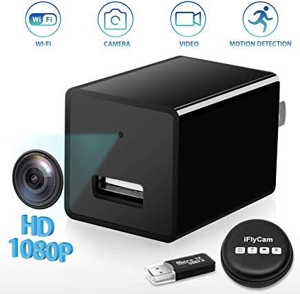 WiFi HD 1080P Spy Hidden Camera, Wireless Surveillance Indoor Security Nanny Charger Video Cam with Motion Detection Compatible with iPhone/Android Phone/PC
