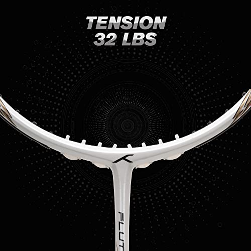 Image of Hundred Flutter S CTRL Carbon Fibre Strung Badminton Racket with Full Racket Cover for Intermediate Players