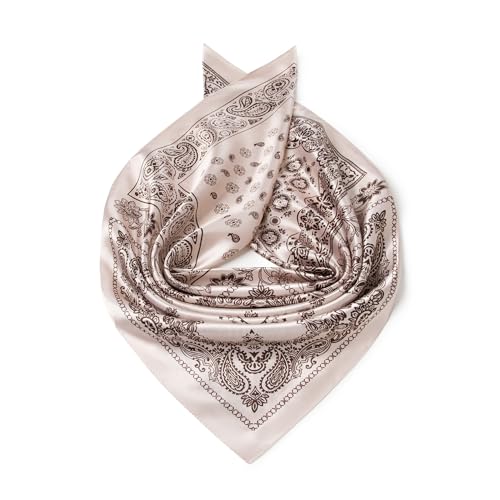 Image of 35 inch Men's Silk Cowboy Scarf - Oversized Western Bandana Neckwear, Large Square Scarf with Gift Packaging