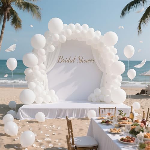 Image of White Balloons Birthday Decorations 30 Pack 18 inch Round Wedding Ballons for White Themed Wedding Graduation Birthday Party Backdrop 4th of July Decorations Independence Day