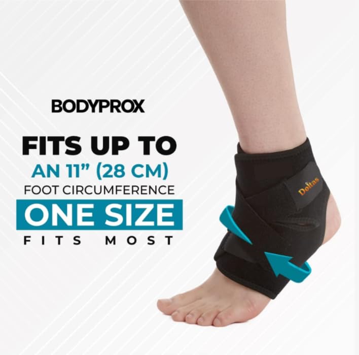 DOLTAS Premium Ankle Compression Brace, Adjustable Support Brace for Foot Care, Sprain, Injury, Ankle Protection Guard Helpful In Pain Relief And Recovery | For Men & Women (Black) (Pack of 1) - Image 5 thumbnail