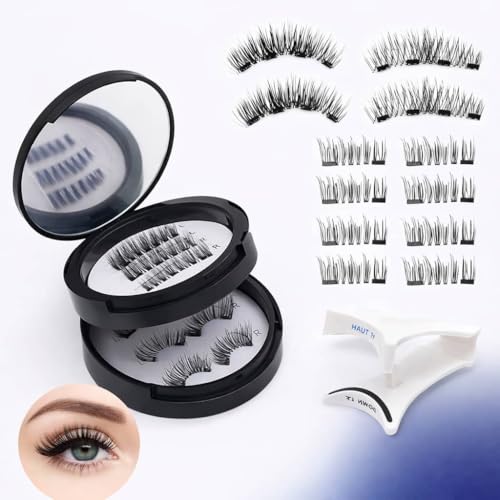 Faux-cils magnétiques avec applicateur pour des looks variés et réutilisables