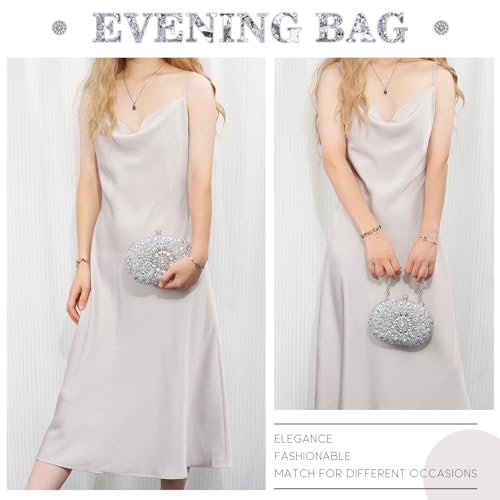 Lui Sui Women Rhinestone Evening Clutch Purse Bag Bling Glitter Sparkly Diamond Tote Bag Crystal Wedding Party Bag thumb #5